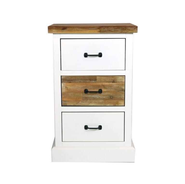 Landelijk ladekastje, wit.