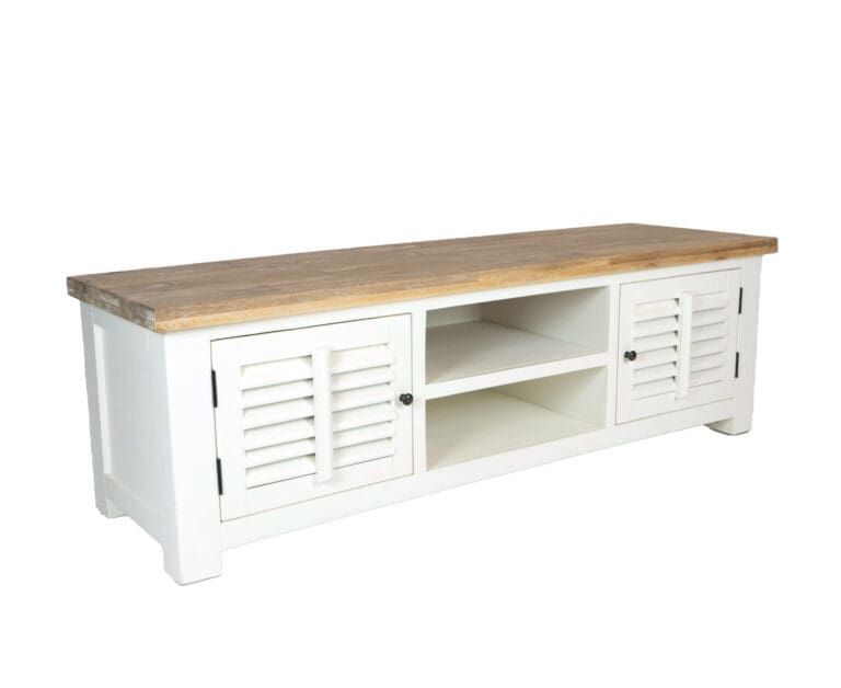 Landelijk TV-meubel met shutters 160 cm