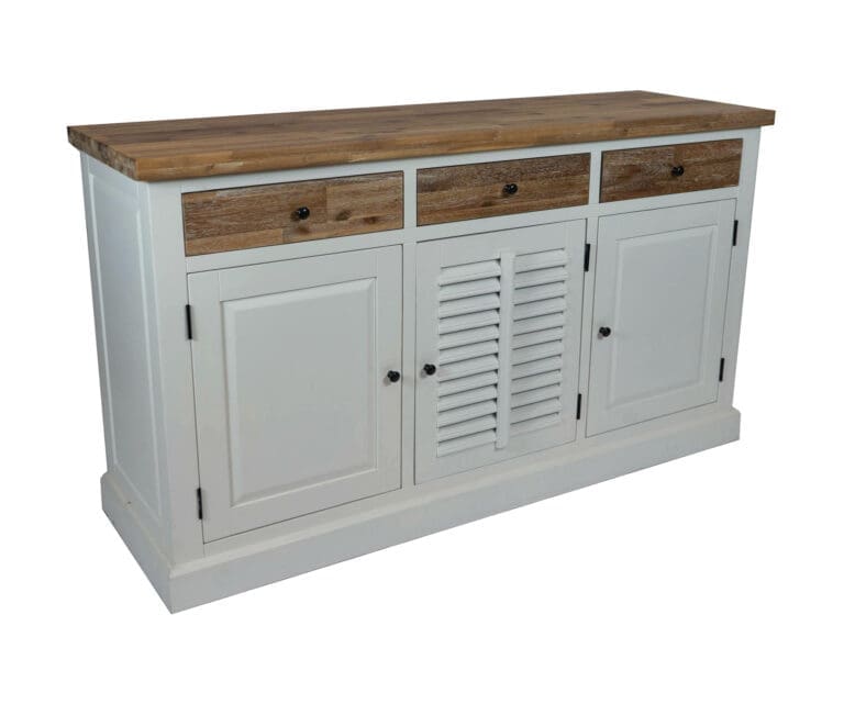 Landelijk dressoir met houten laden