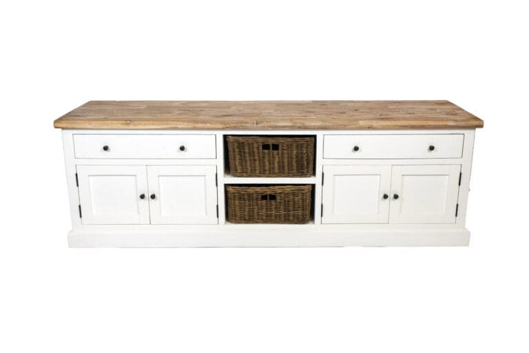 Landelijk TV-meubel met gladde panelen