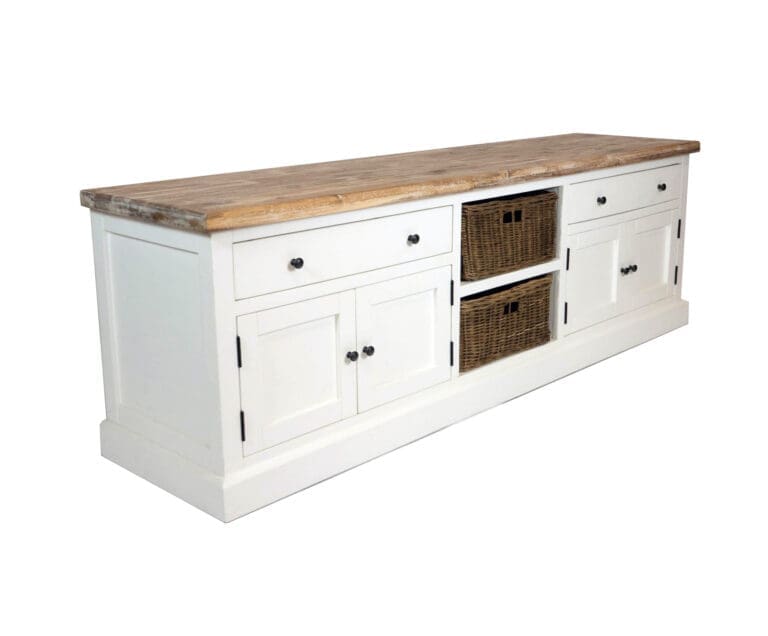 Landelijk TV-meubel met gladde panelen