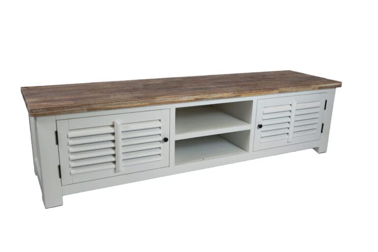 Landelijk TV-meubel met shutters 190 cm