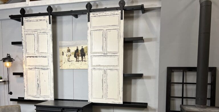 Landelijk houten hangrek voor schuifdeuren