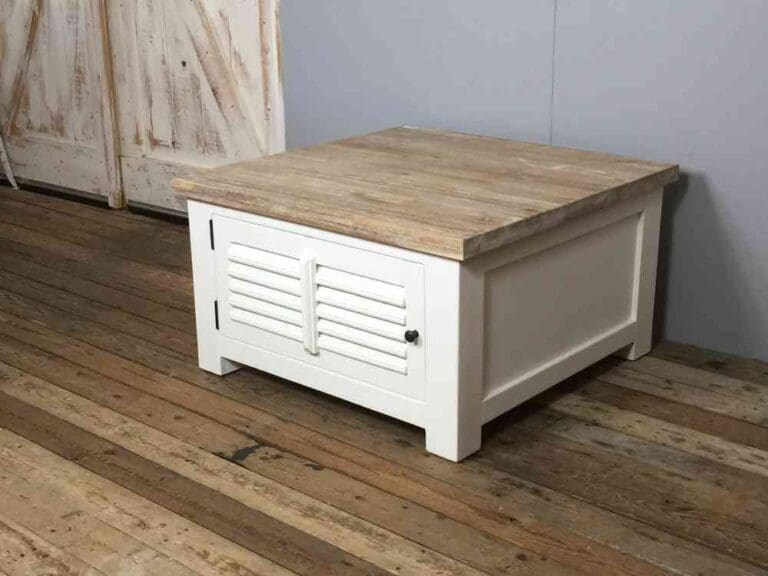 Landelijke salontafel vierkant met shutters