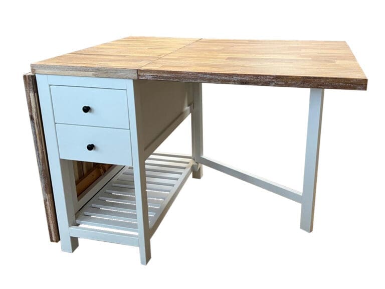 Landelijke eettafel uitklapbaar, 40×80-110×80-180×80 cm