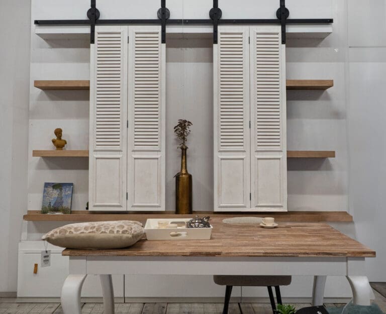 Schuifdeuren set TV-wall shutters, incl. railsysteem.